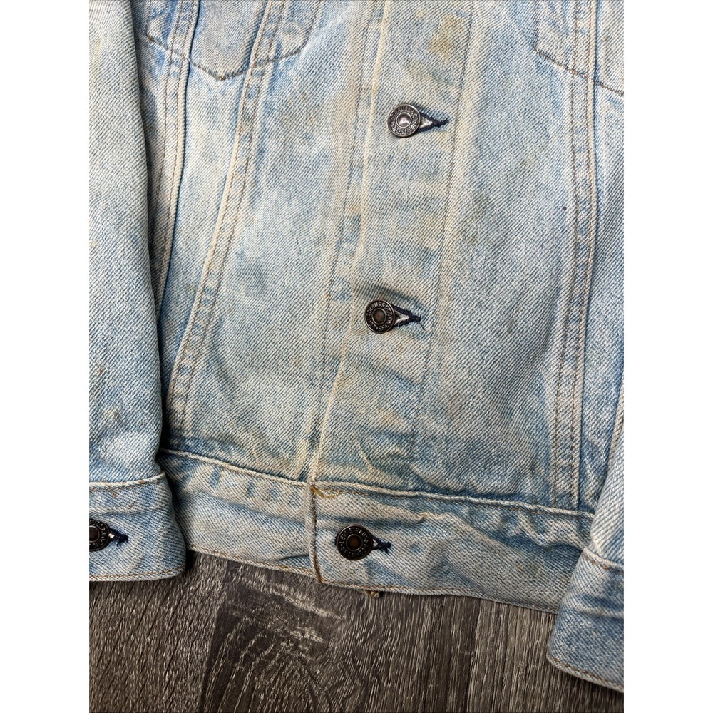 Levi's VTG 70s Denim Trucker Jacket Sz 44 Type 3 70505 0214 Light Wash Thrashed! - Picture 7 of 16